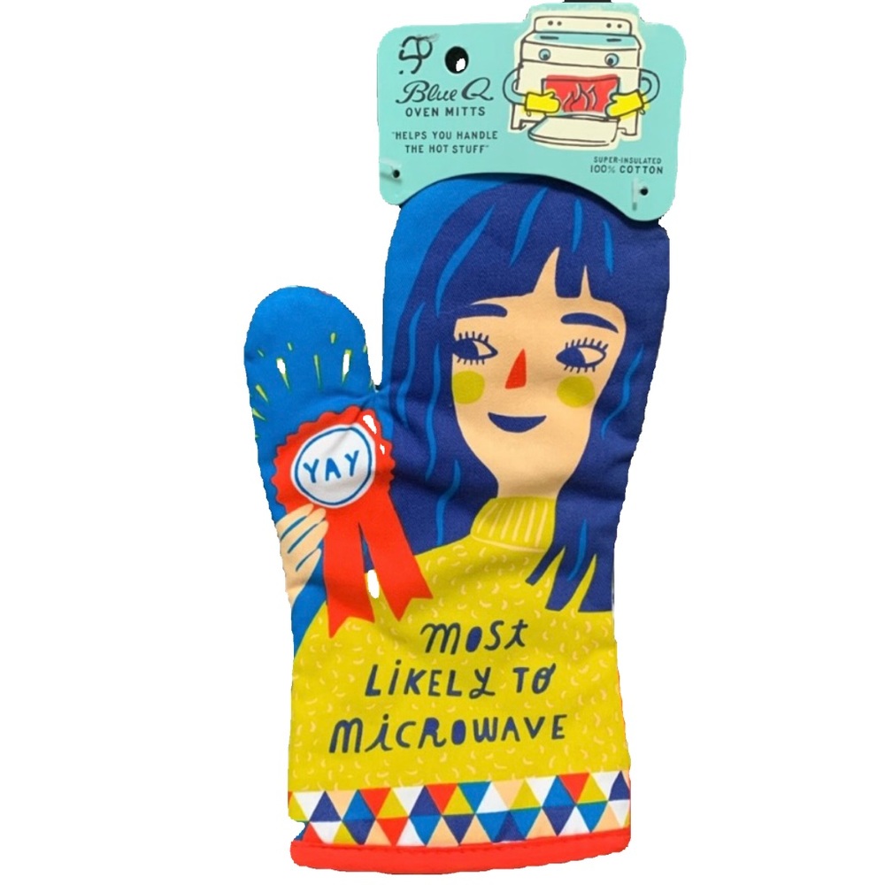 Blue Q Most Likely To Microwave Oven Mitt NWT